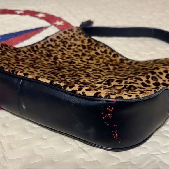 Fossil Black Leather w/ calf hair Leopard print - Picture 3 of 13